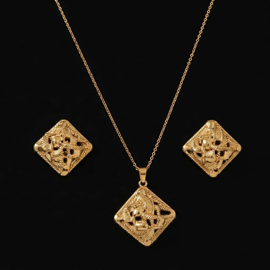 Vintage Baroque Earring & Necklace Set - Style 13
